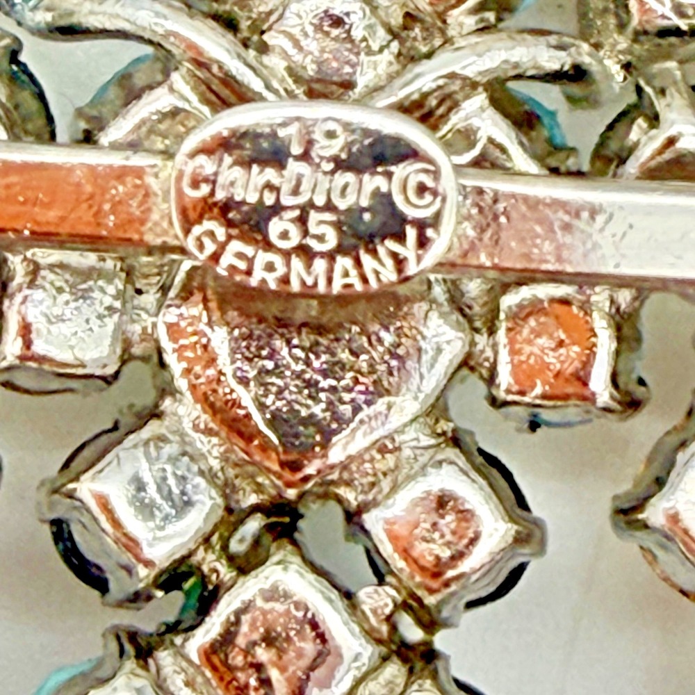 Vtg 1965 Christian Dior Gropoix Glass Brooch Pendant  Grosse Germany - Picture 5 of 16